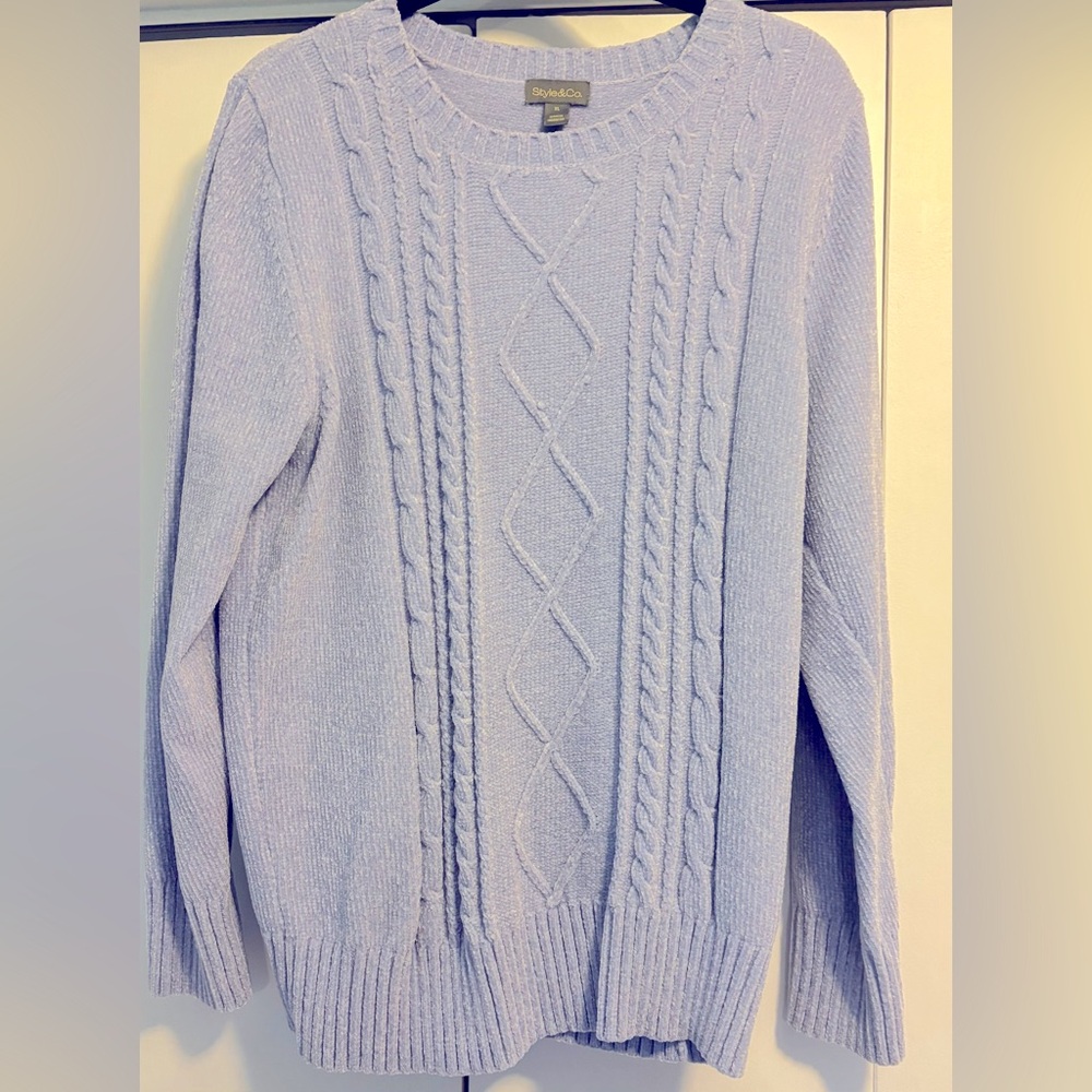 Style & Co. Light Purple Cable Knit Sweater from Nordstrom.